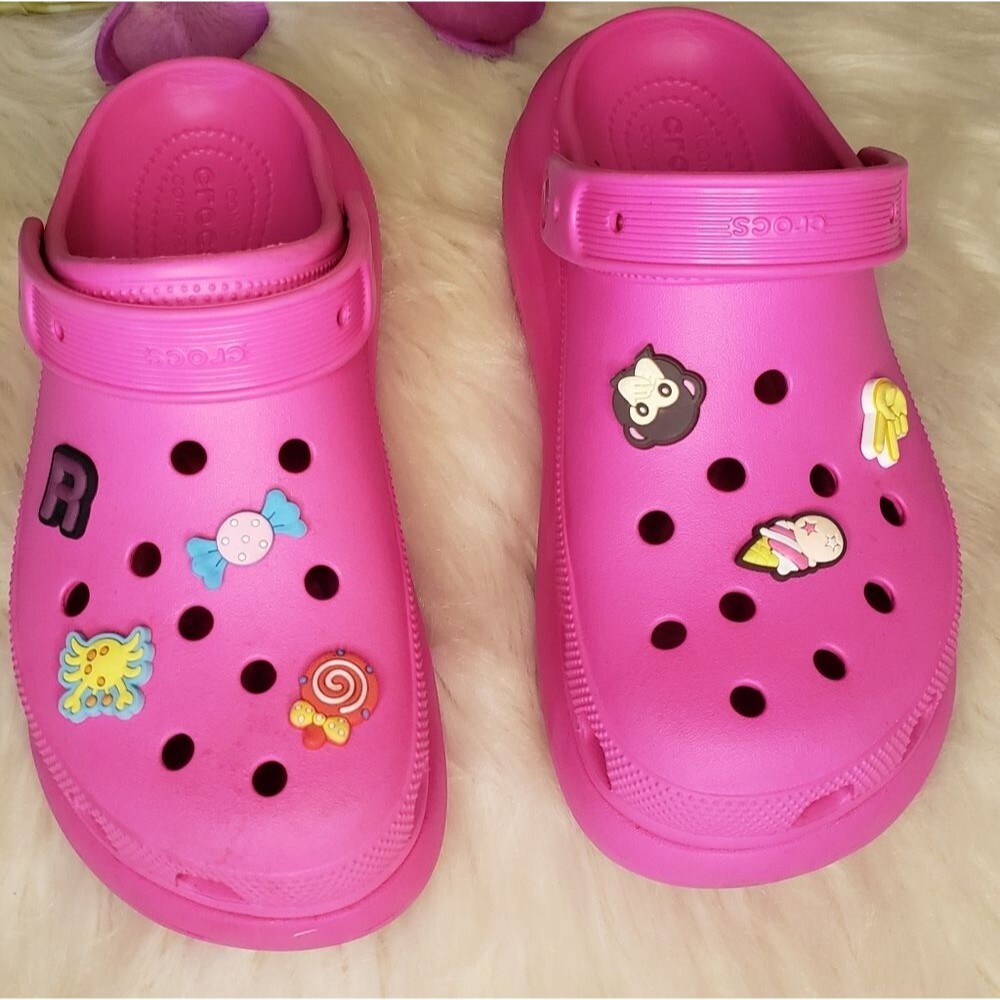 Crocs Classic Crush Clog Hot Pink NWT 10 Lightweight Comfort Shoes | Barbiecore - Picture 4 of 16